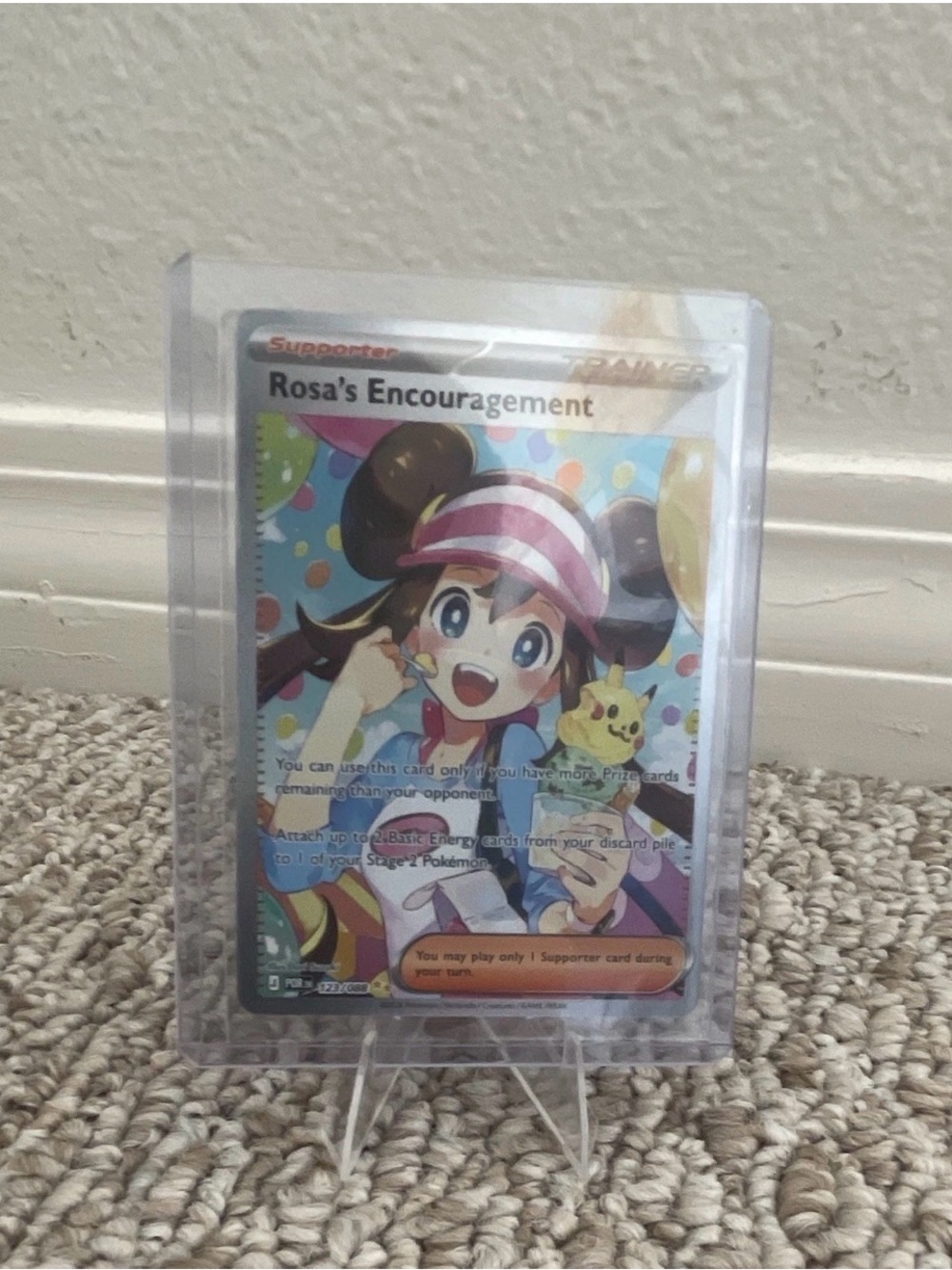 Pokemon Rosa's Encouragement Full-Art Trainer Card - Pink, Blue, Yellow